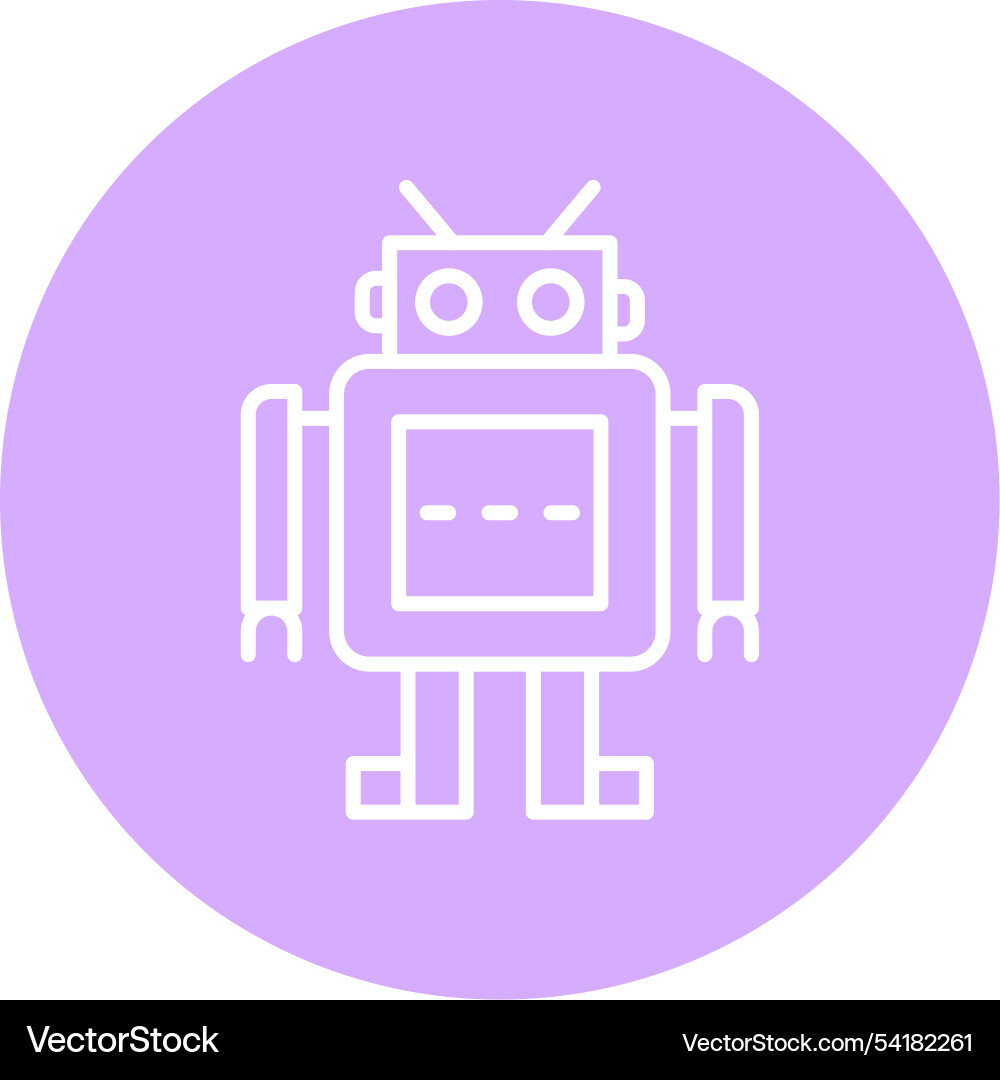 Robot line circle icon Vector Image