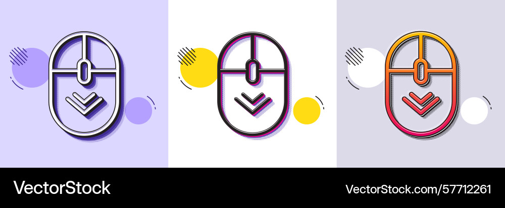 Scroll down mouse line icon scrolling screen sign vector image