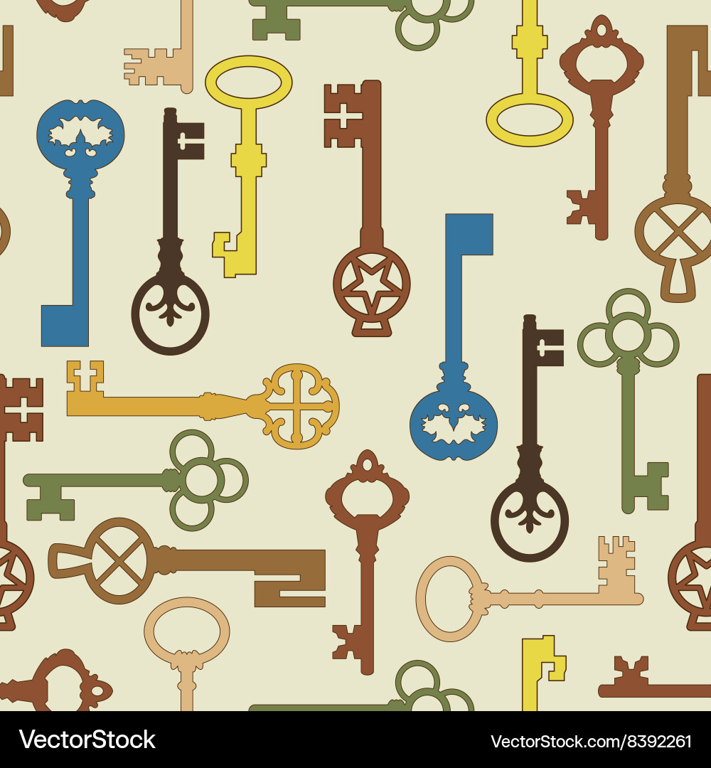 Seamless background with the keys Vector Image