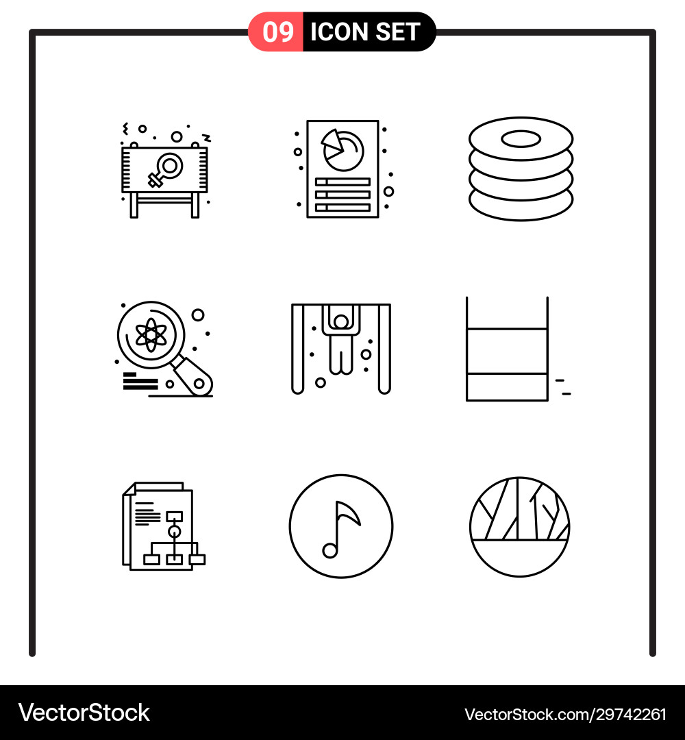 Set 9 line style icons for web and mobile Vector Image