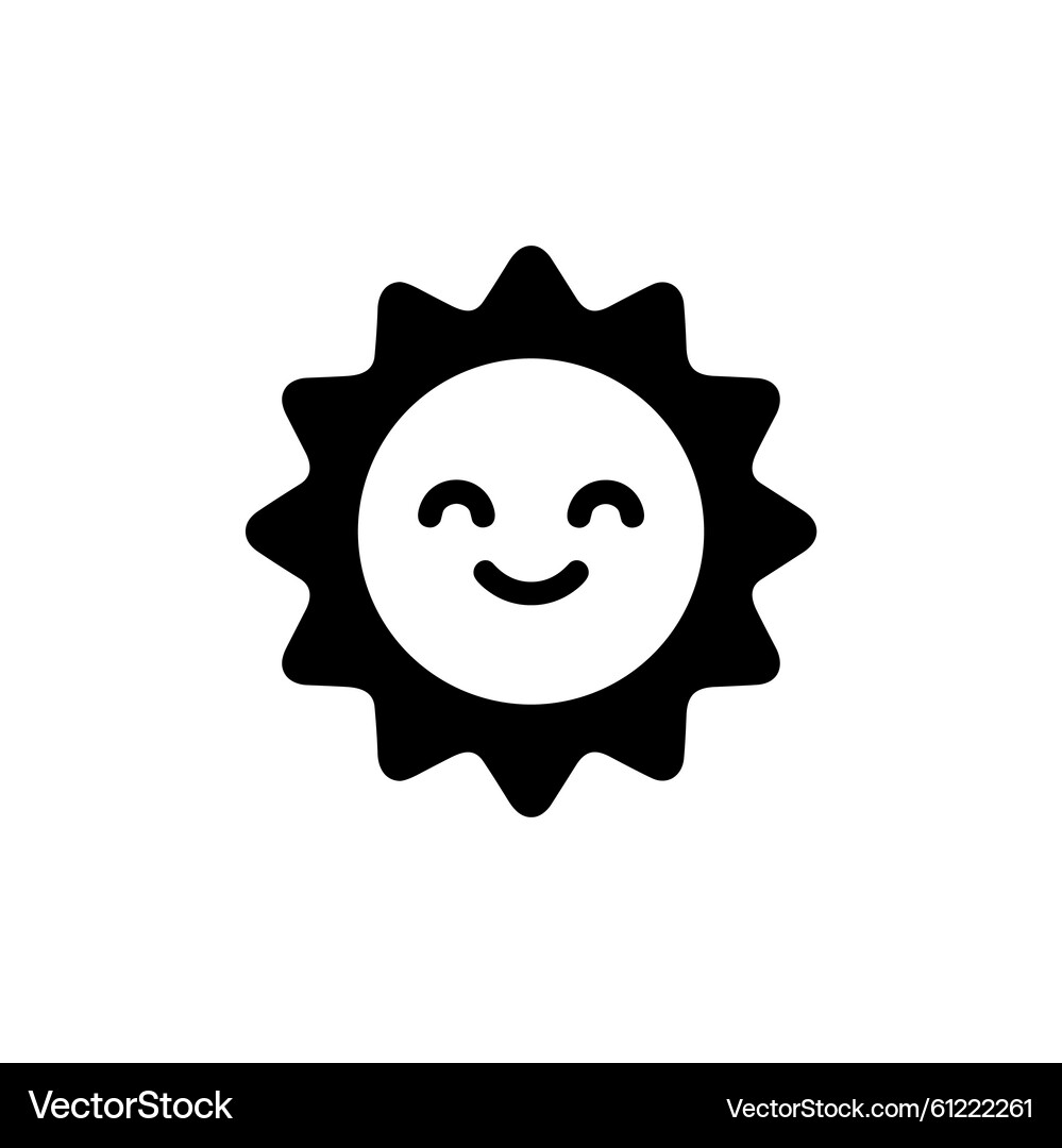 Smiling Sun Icon - Flat & Cute – Royalty-Free Vector | VectorStock