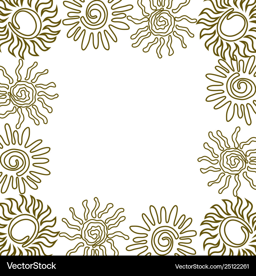 Sun frame empty template vector image