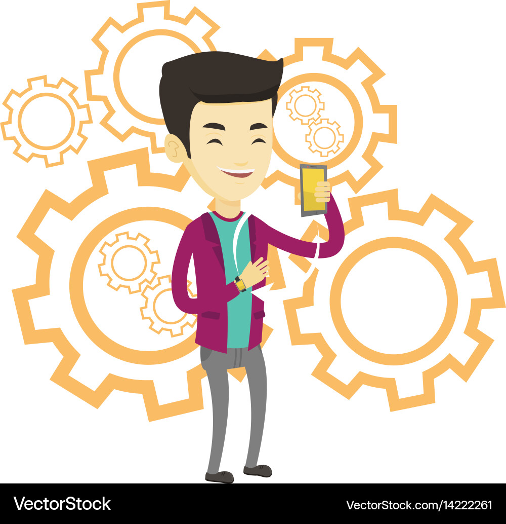 Synchronization between smartwatch and smartphone vector image