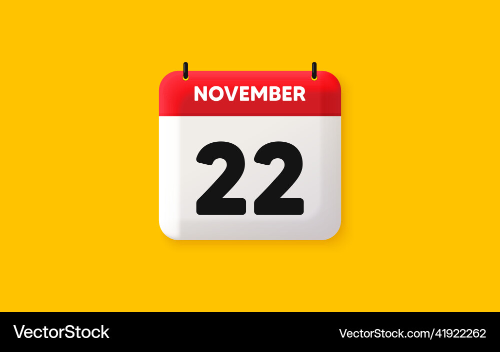 22th day of the month icon event schedule date Vector Image