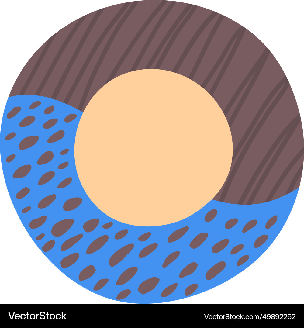 Abstract brown and blue donut design with patterns Abstract brown and blue donut design with patterns vector image