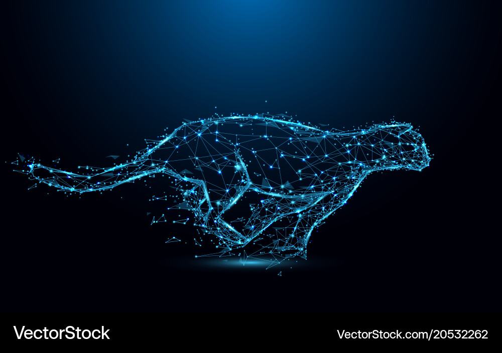 Abstract Cheetah Running - Lines & Triangles vector image