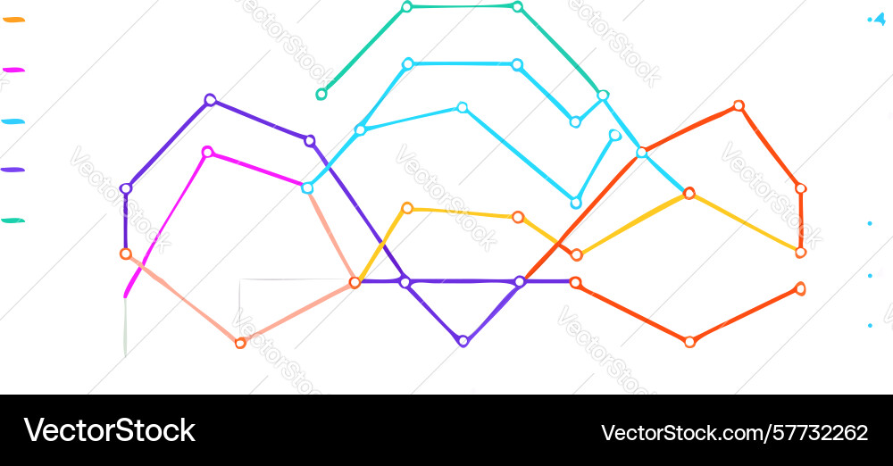 Abstract multi-line graph - dynamic data trends vector image