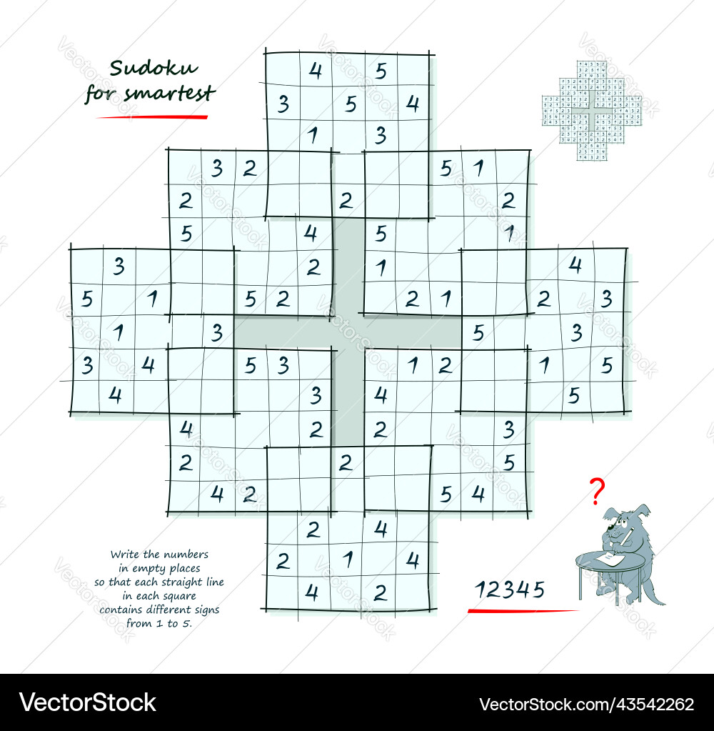 Big size sudoku for smartest logic puzzle game Big size sudoku for smartest logic puzzle game vector image