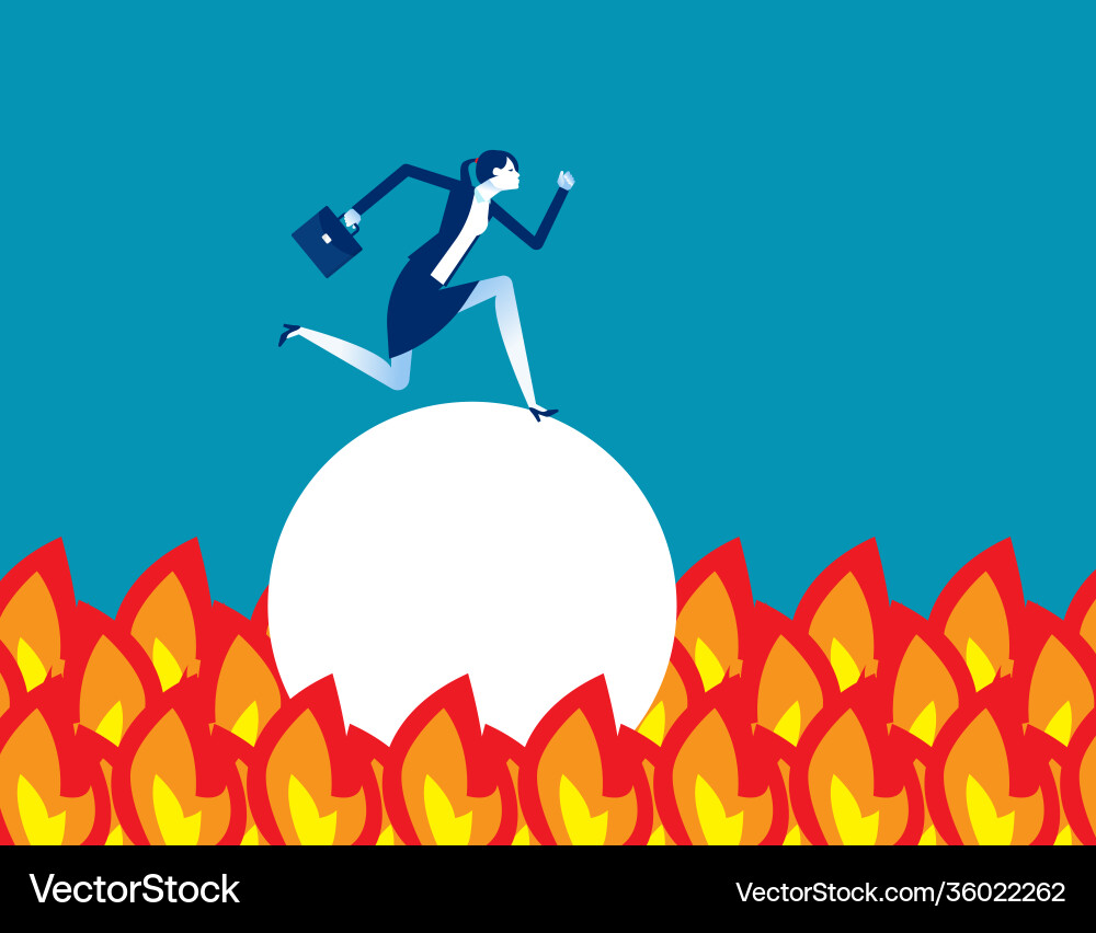 Break through flame continue to move forward Break through flame continue to move forward Vector Image