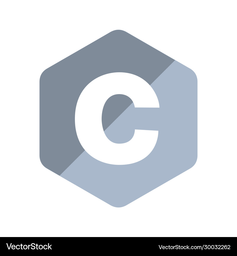 C programming language emblem vector image