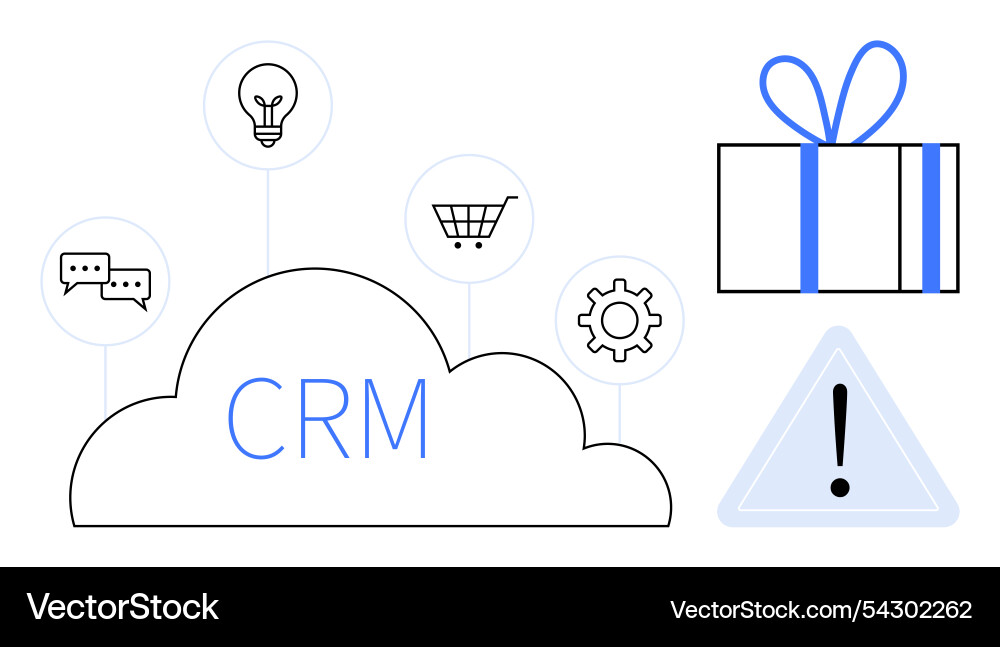 Cloud-based crm integration with shopping cart Cloud-based crm integration with shopping cart vector image
