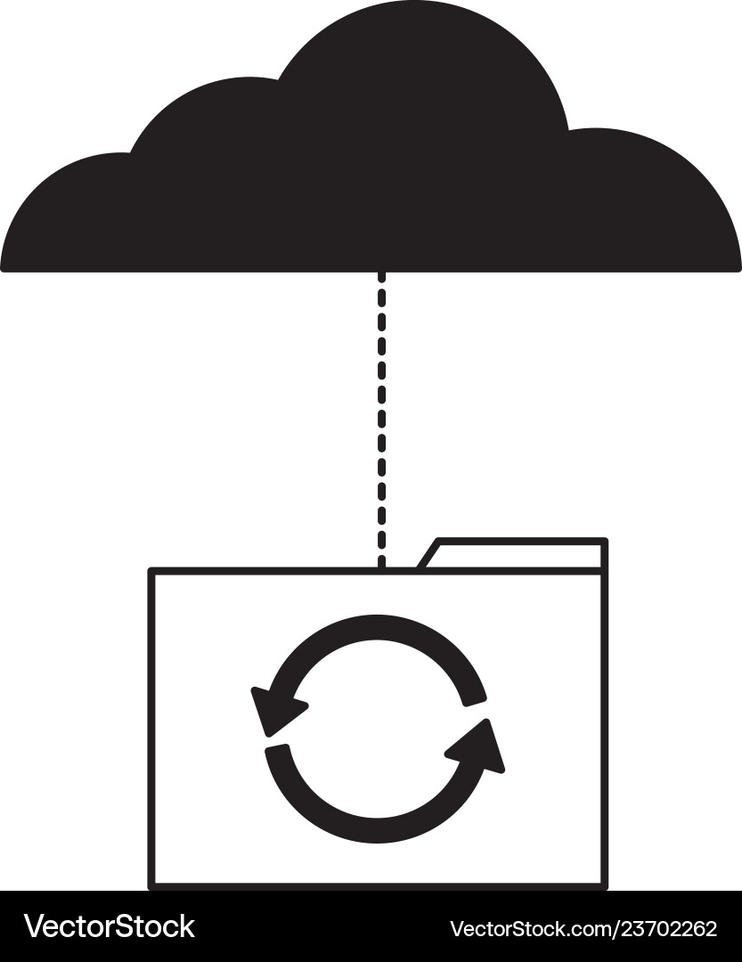 Cloud computing folder vector image