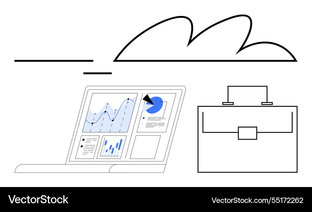 Cloud storage and data analytics with business Cloud storage and data analytics with business vector image