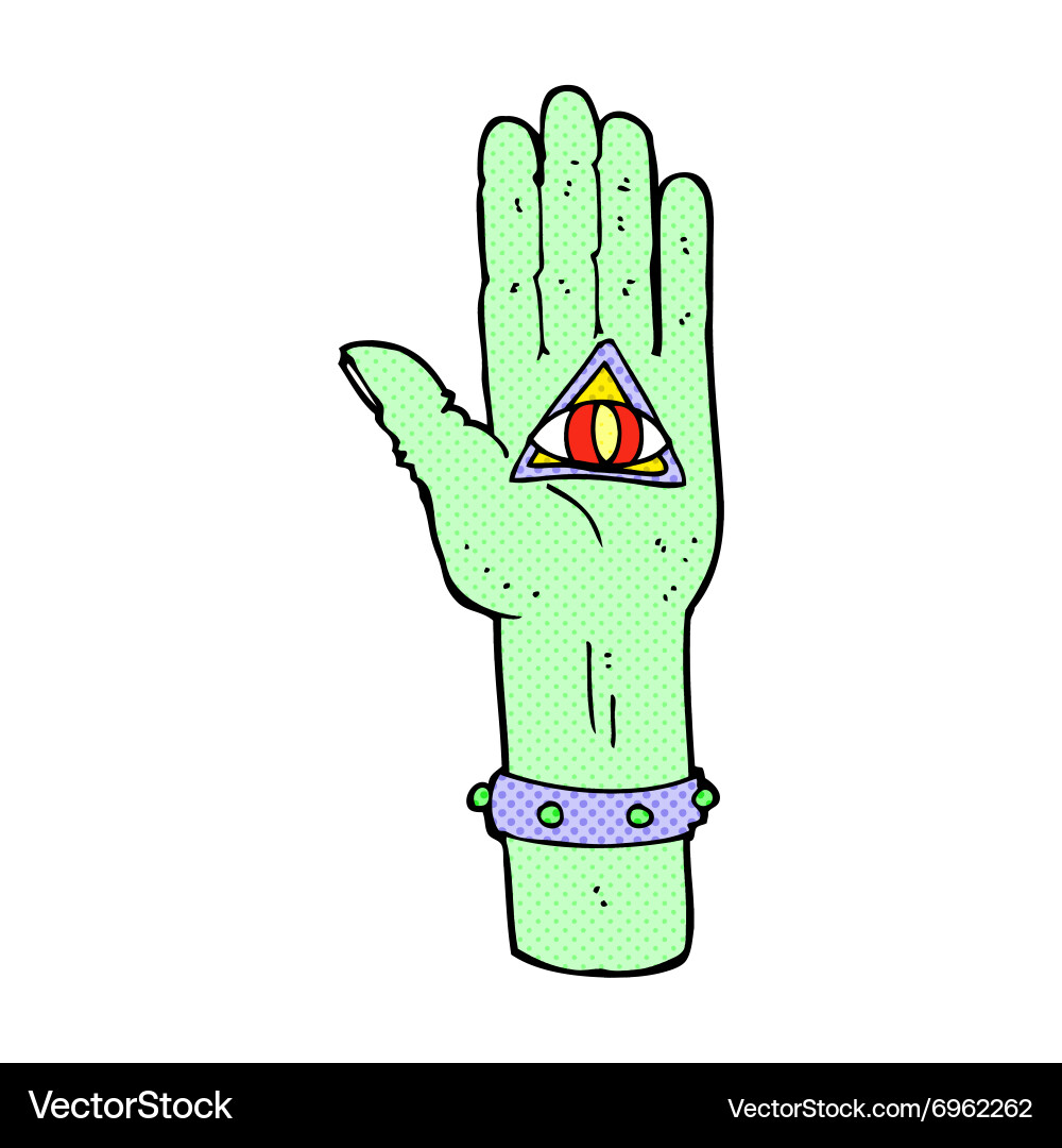 Comic Cartoon wooky Hand Symbol vektorbild