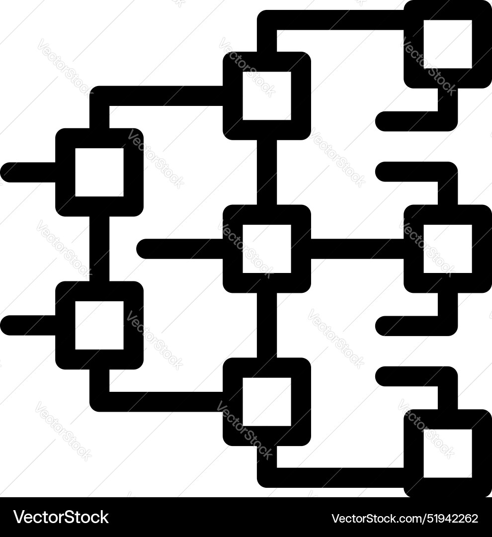 Complex algorithm scheme with squares representing Vector Image