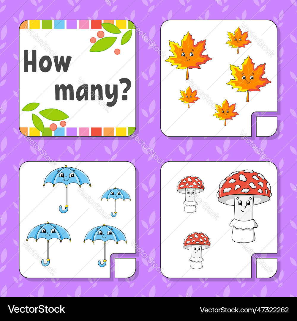 Counting game for children happy characters Counting game for children happy characters vector image