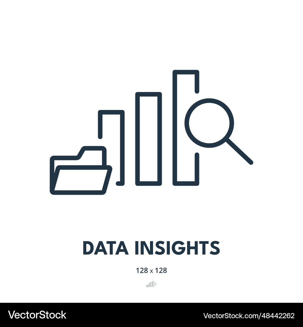 Data insights icon report analytics chart vector image