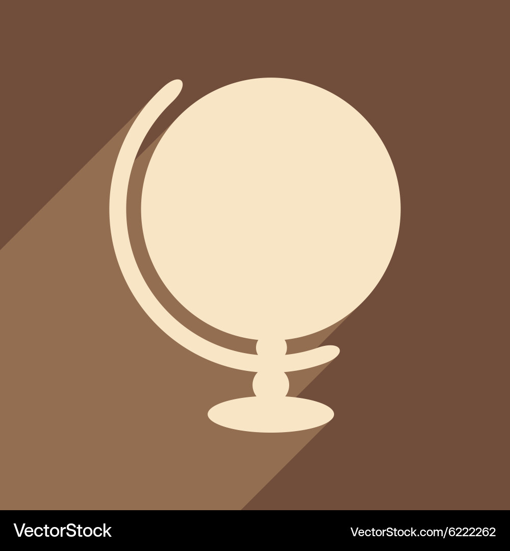 Flat with shadow icon and mobile application globe Vector Image