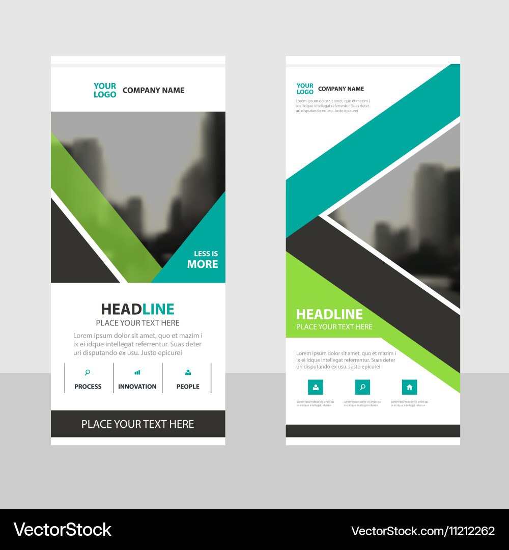 Green business roll up banner flat design template Vector Image
