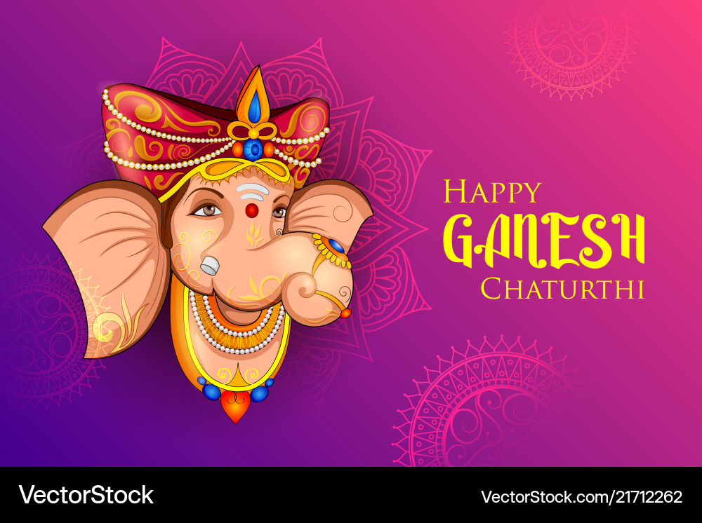 Lord Ganesha - Ganesh Chaturthi Background Vector Image