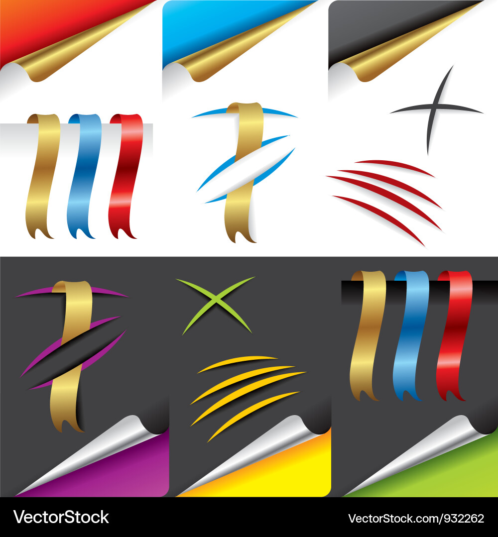 Paper design elements Vector Image
