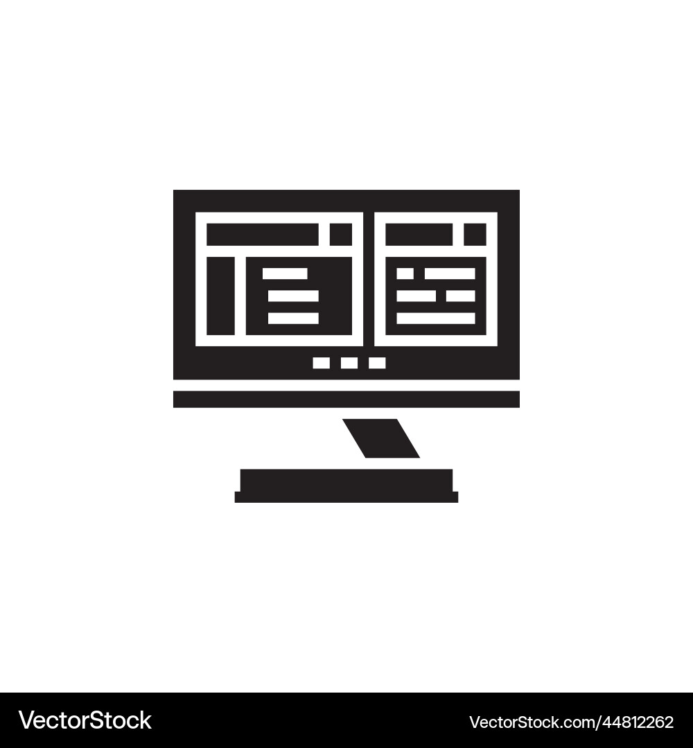 Pc desktop icon computer component solid Pc desktop icon computer component solid vector image