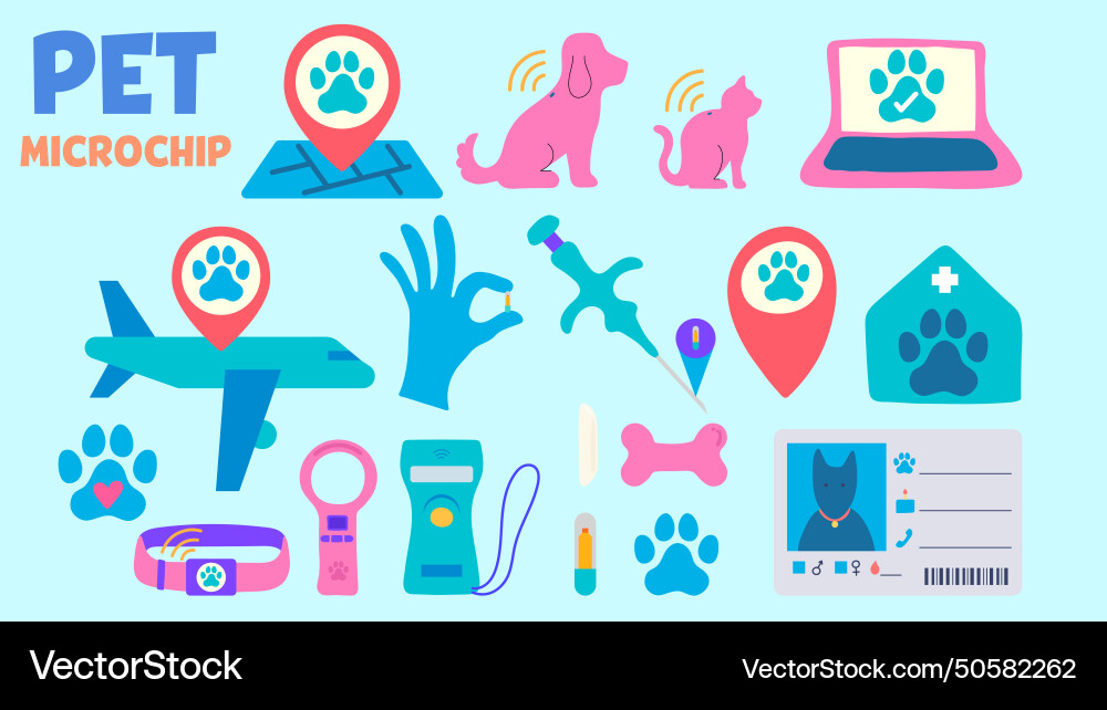 Pet microchip element vector image