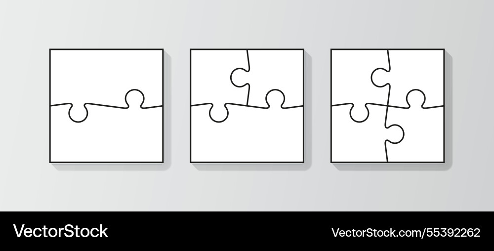 Puzzle grid from pieces jigsaw game scheme Vector Image