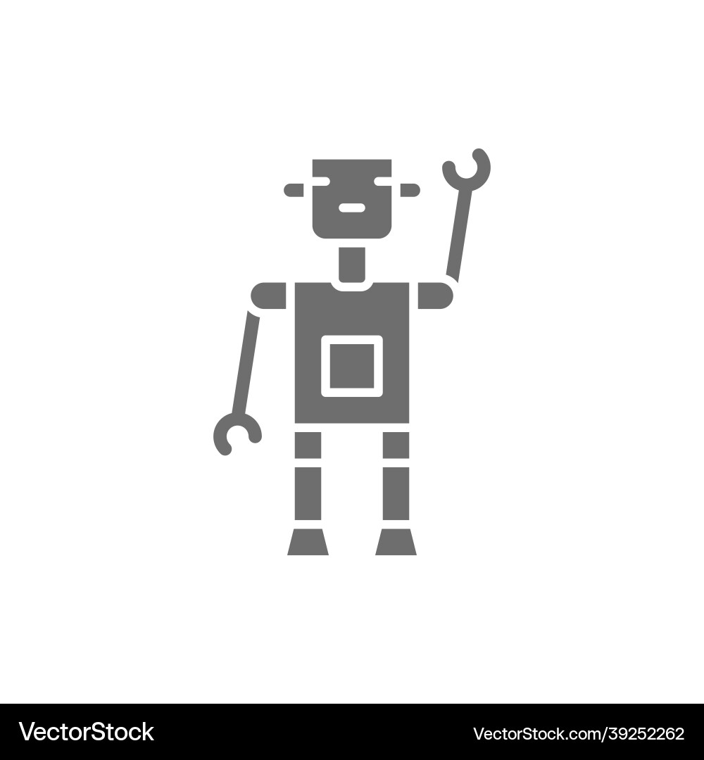 Robot bot chatbot artificial intelligence grey vector image