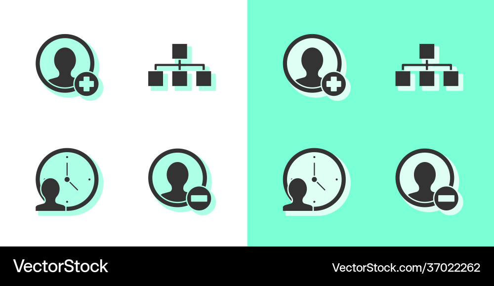 Set create account screen time management vector image