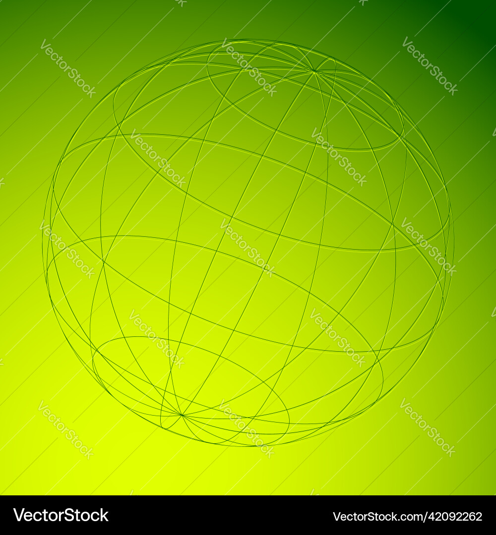 Wireframe grid mesh sphere globe ball Vector Image