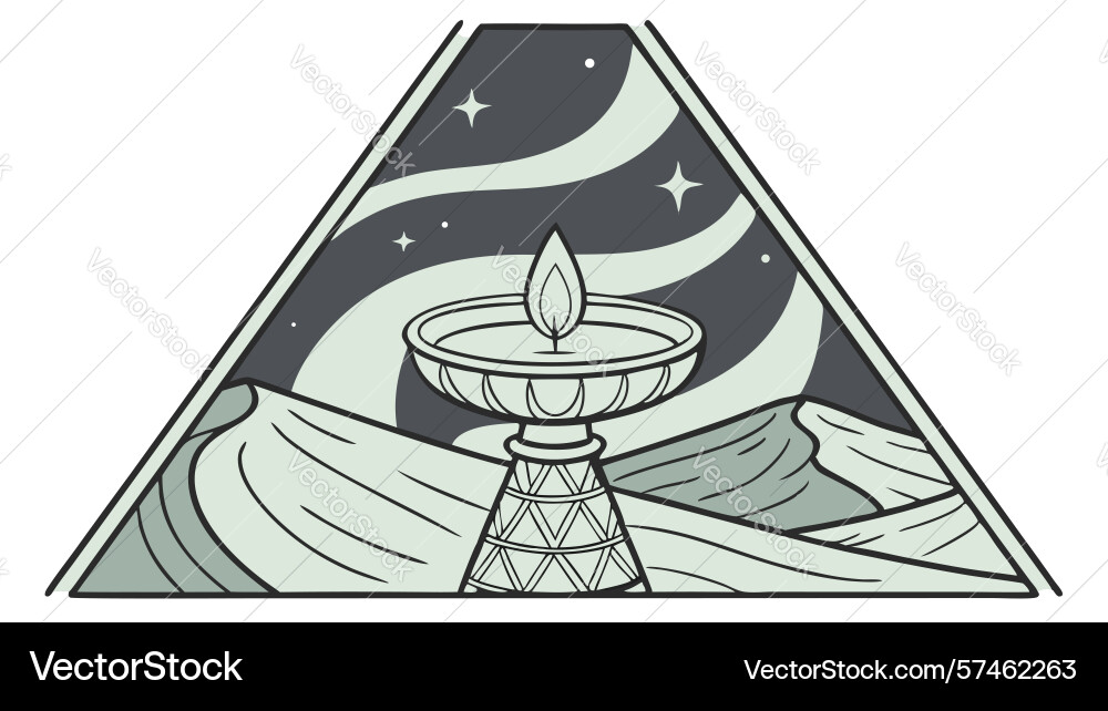 Abstract temple with floating light art design vector image