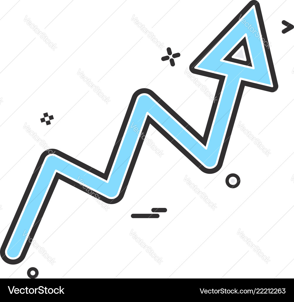 Arrow graph progress up icon design Arrow graph progress up icon design vector image