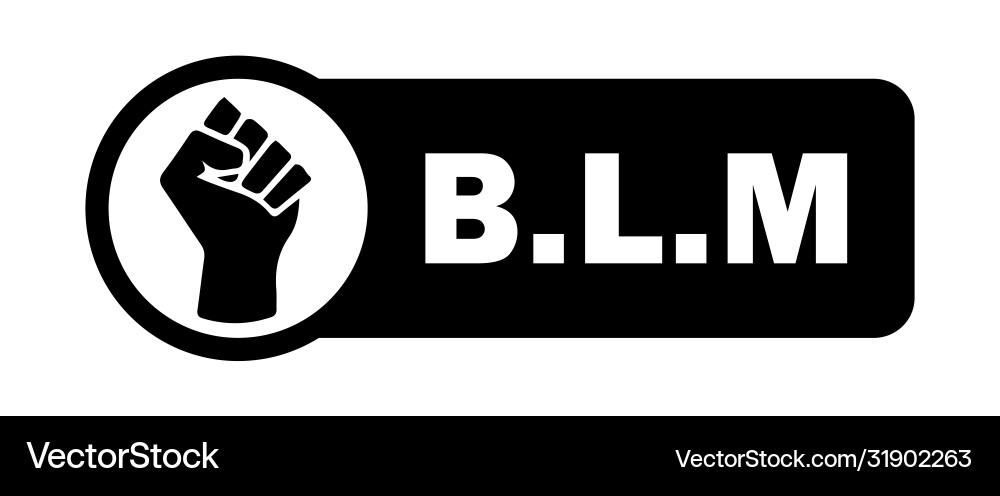Blm fist tag black lives matter protest movement Blm fist tag black lives matter protest movement vector image