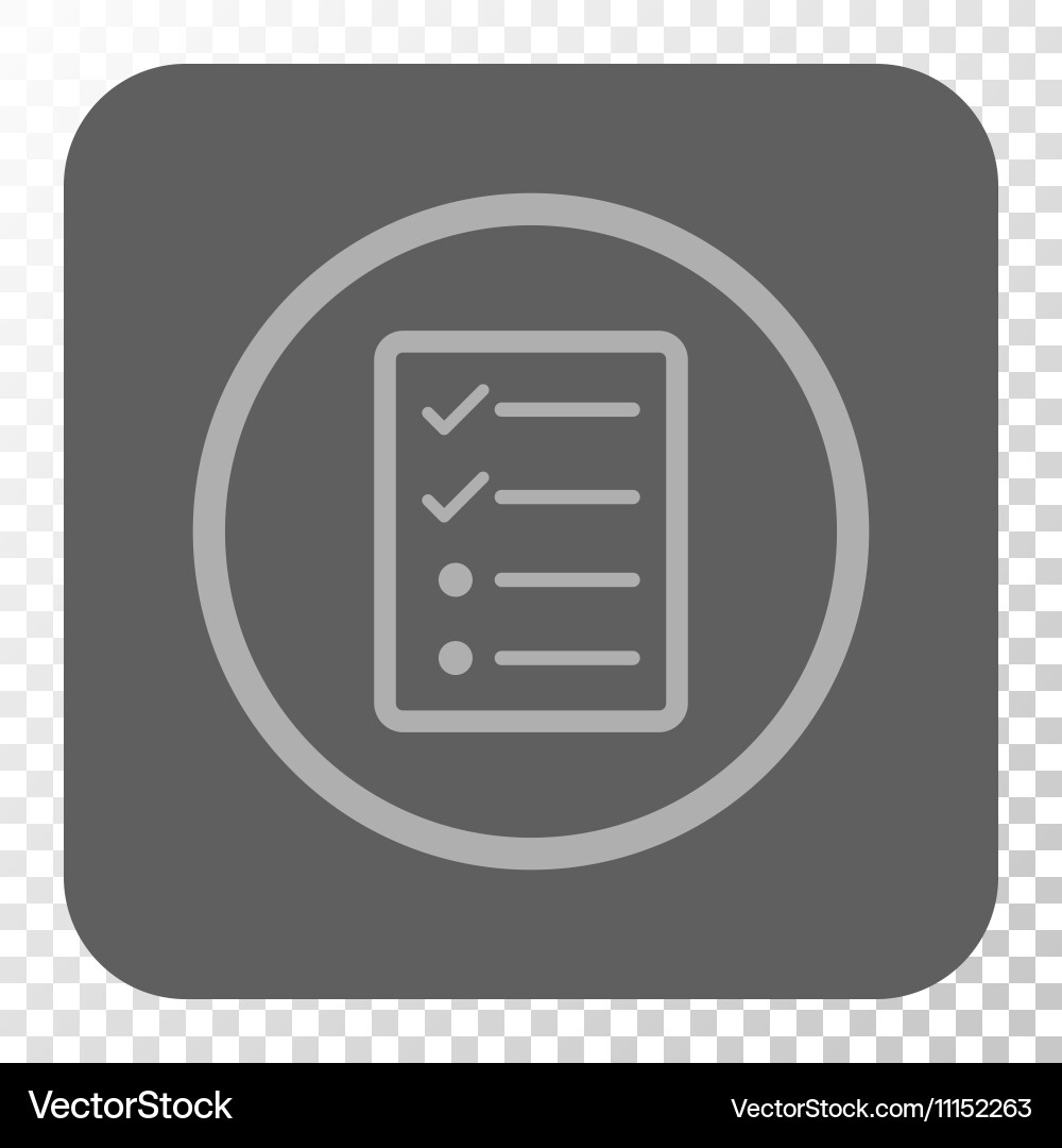 Checklist page rounded square button vector image