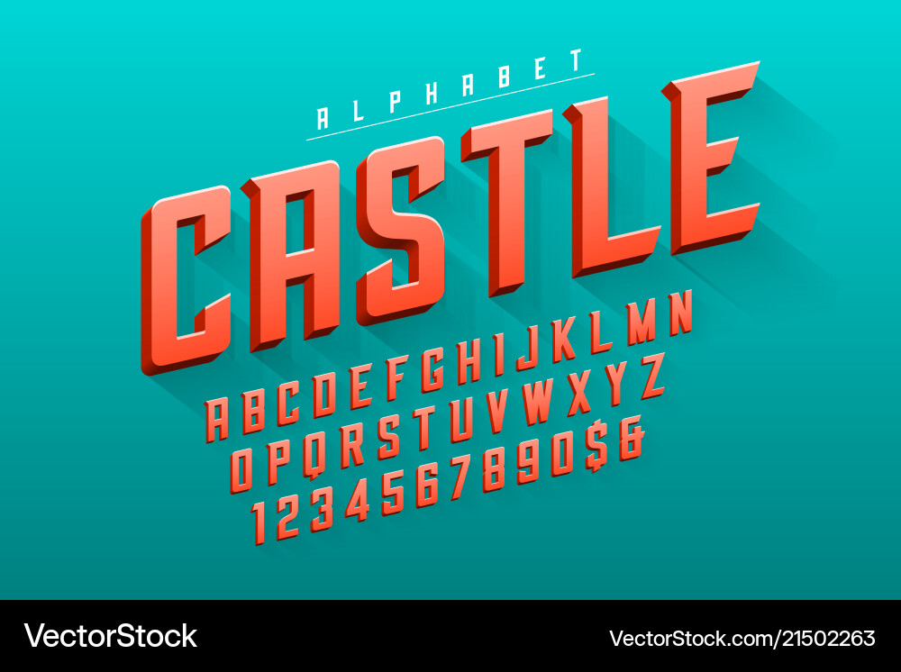 Condensed Display Font Set Vector Image