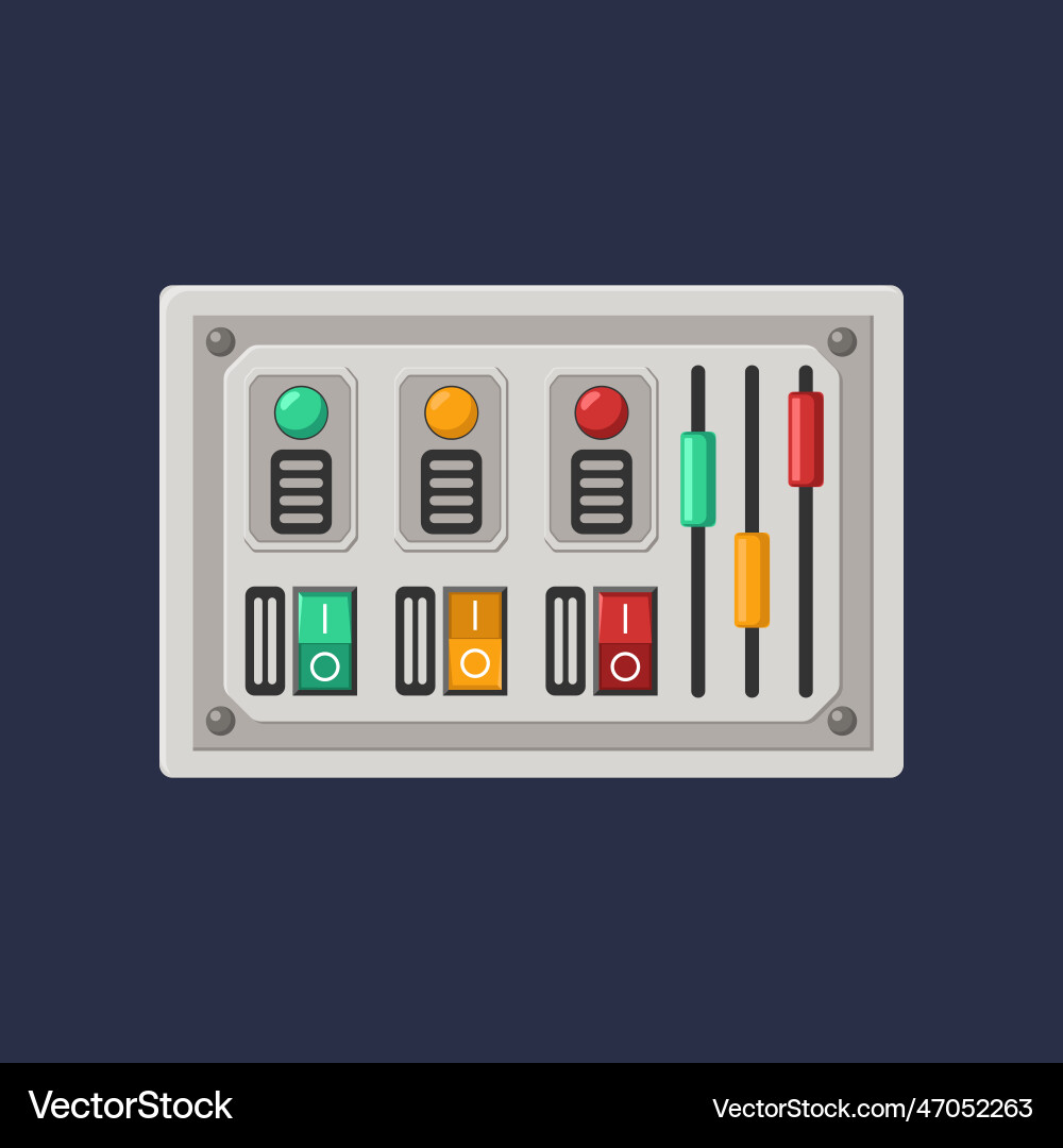 Control panel with sliders switches and buttons Control panel with sliders switches and buttons vector image