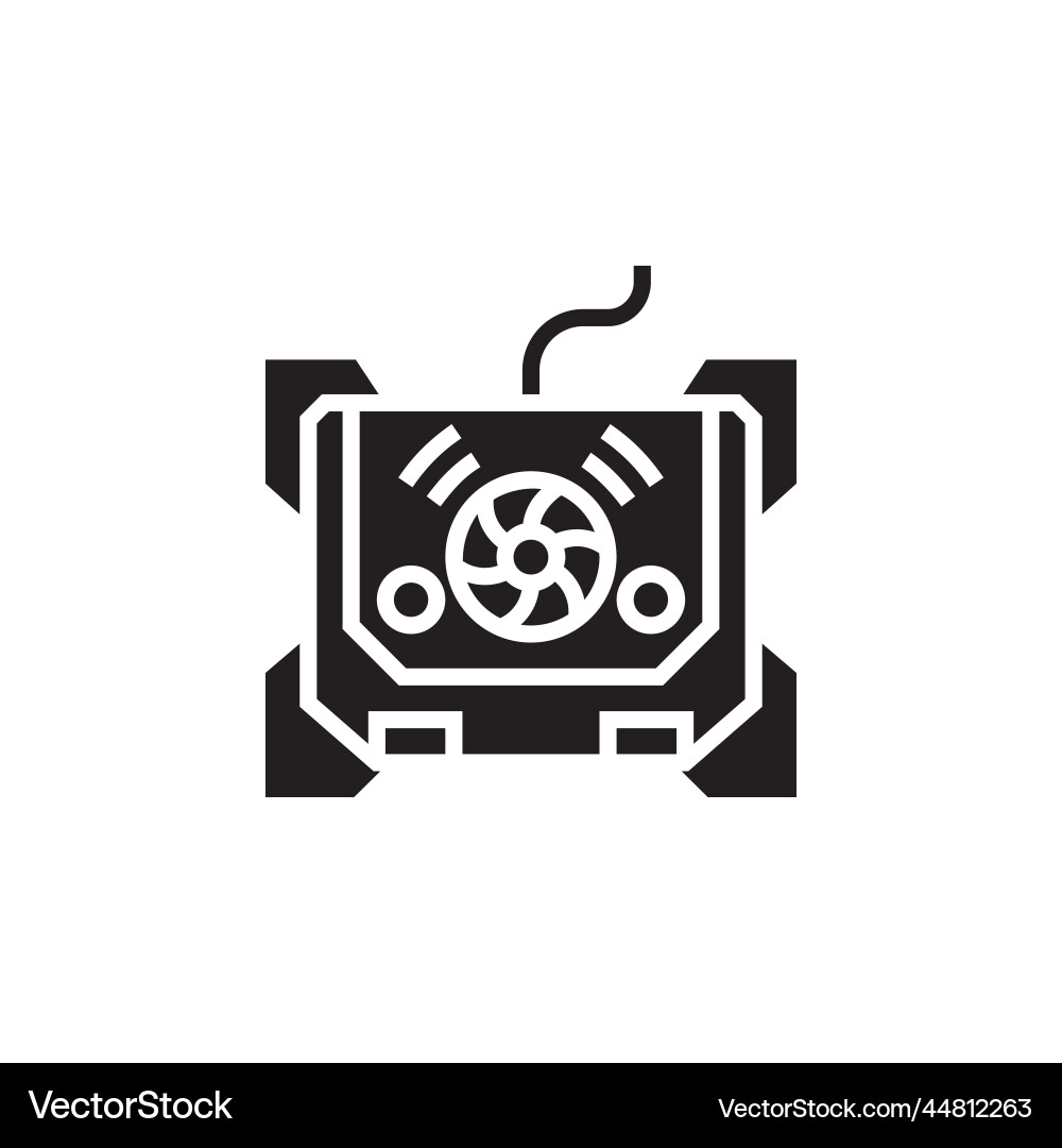 Cooling pad icon computer component solid Cooling pad icon computer component solid vector image