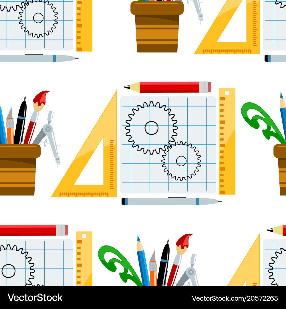 Creativity seamless pattern background imagination vector image