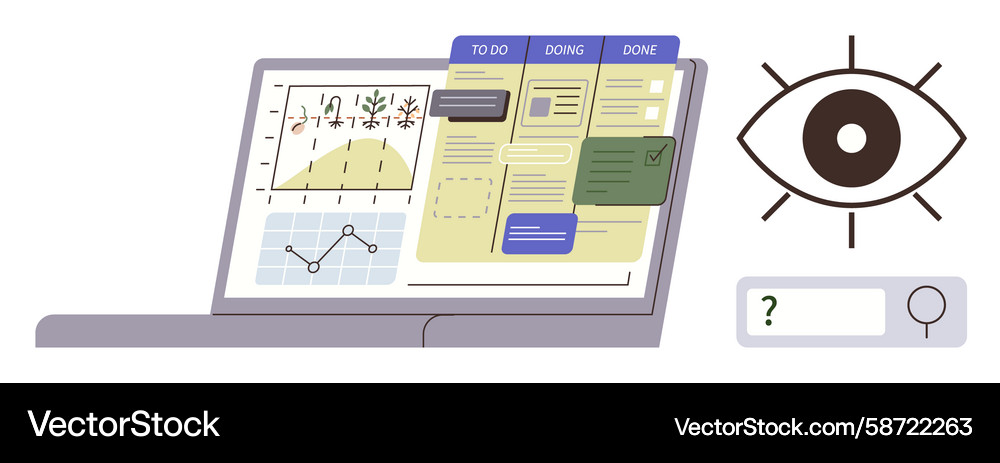 Digital Task Board & Analytics Vector Image