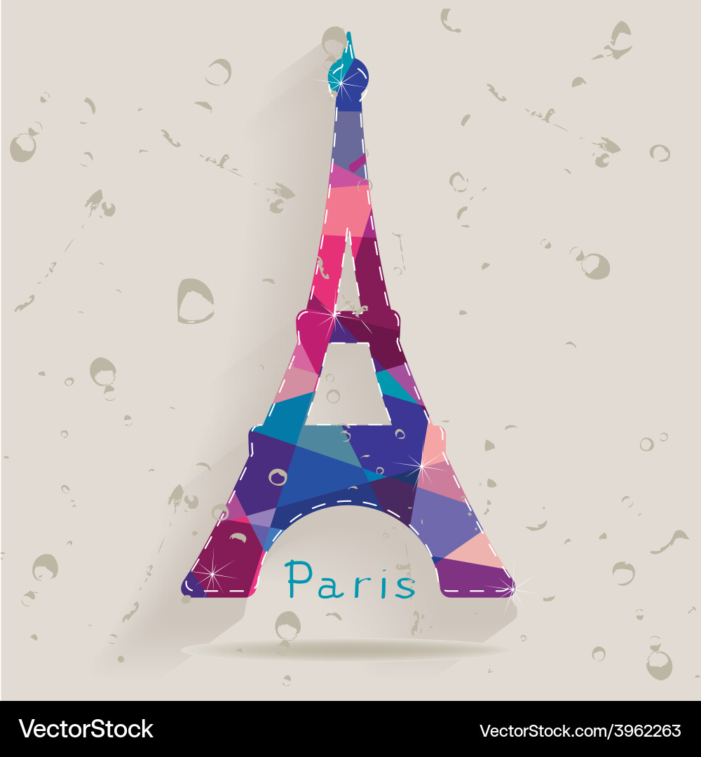 Eiffel tower made of triangles Vector Image
