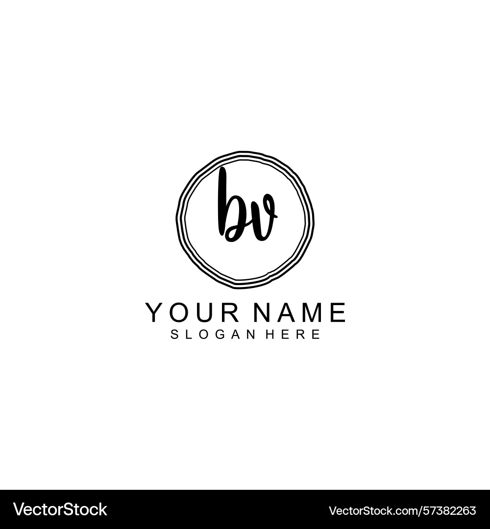 Elegant bv initial logo collection with modern Vector Image