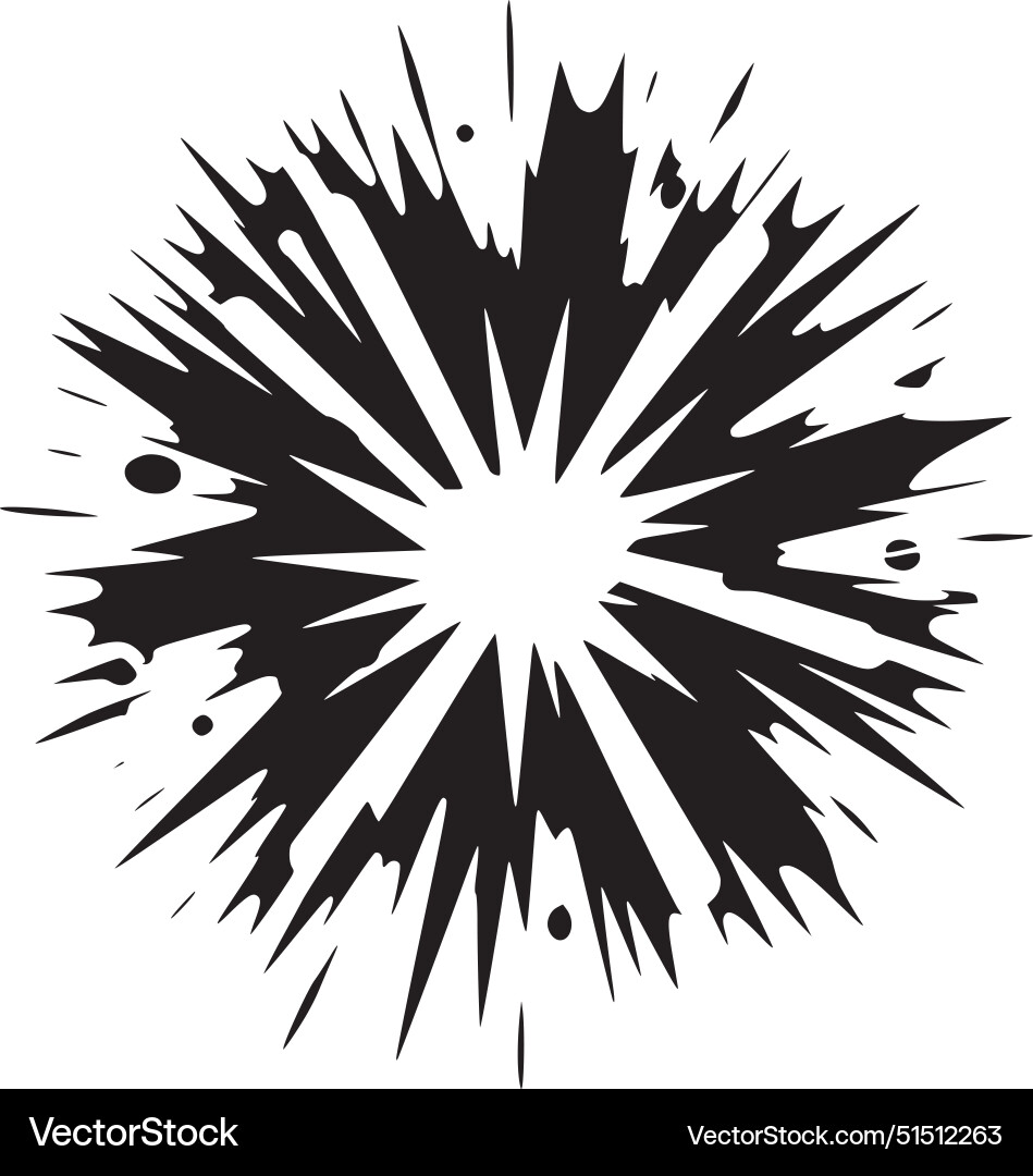 Explosion - black and white isolated icon Vector Image