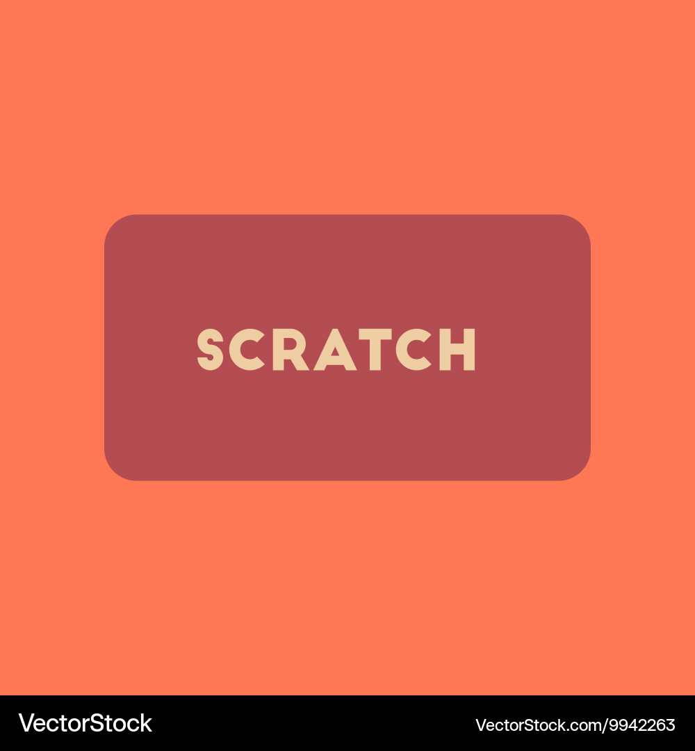 Flat icon on stylish background scratch card vector image