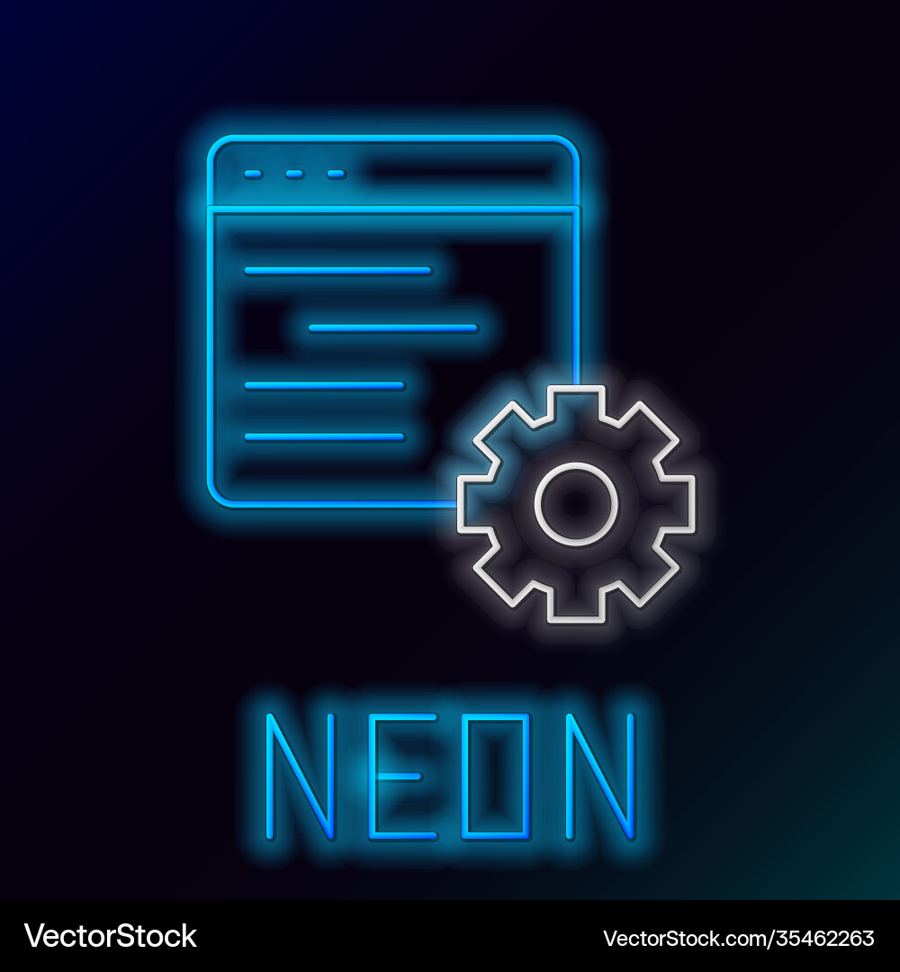 Glowing neon line computer api interface icon Glowing neon line computer api interface icon vektorbild