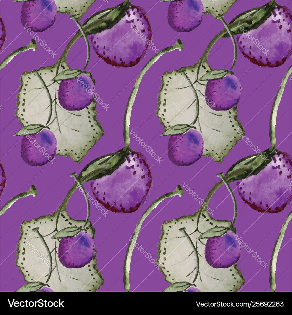 Grapes seamless pattern repeat tile Vector Image