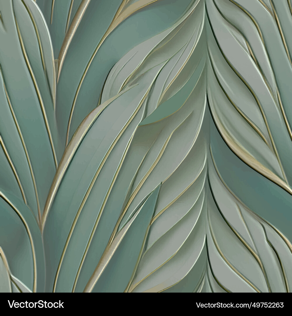 Leafy green 3d seamless pattern tropical floral Leafy green 3d seamless pattern tropical floral vector image