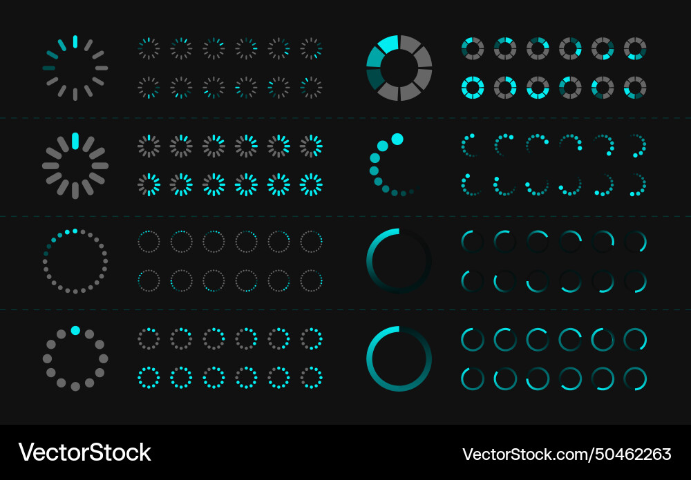 Loading icon set buffer loader or preloader Vector Image