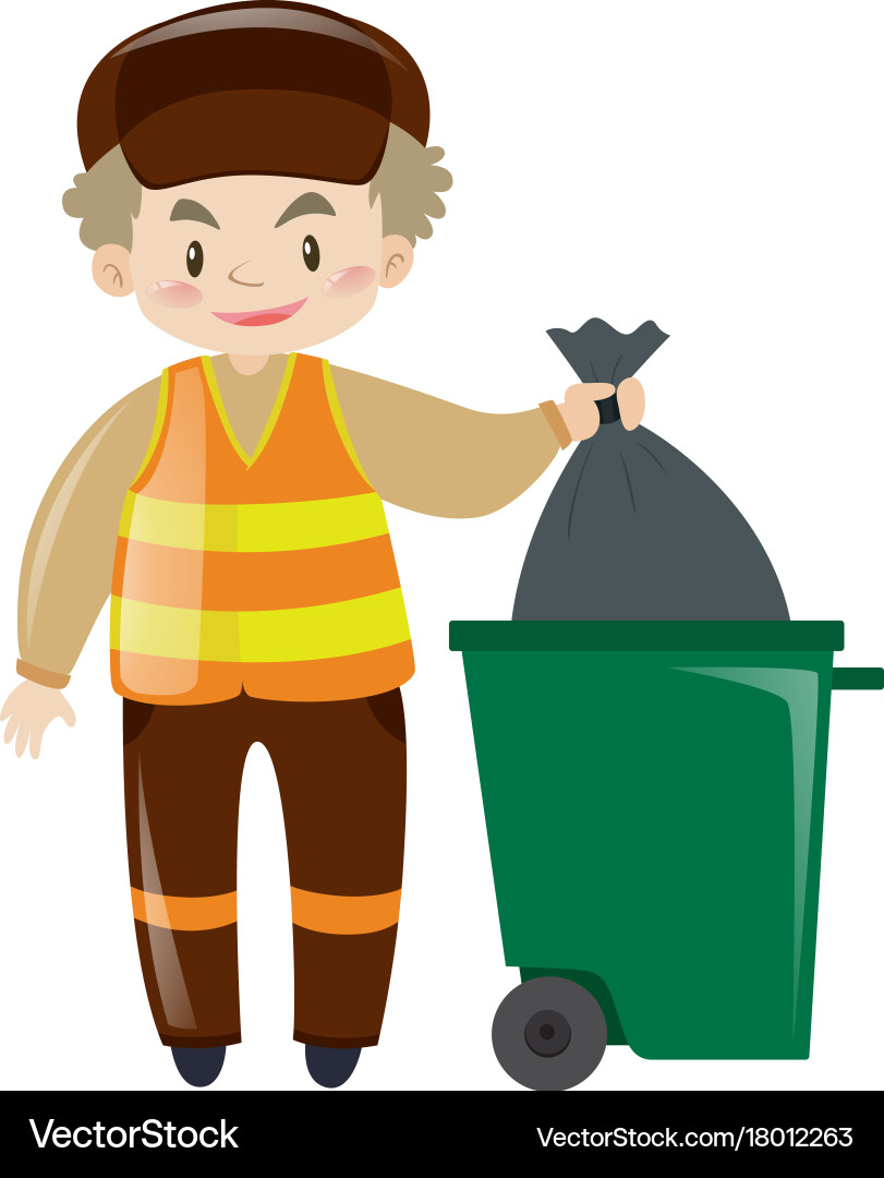 Man throwing garbage in trashcan Vector Image