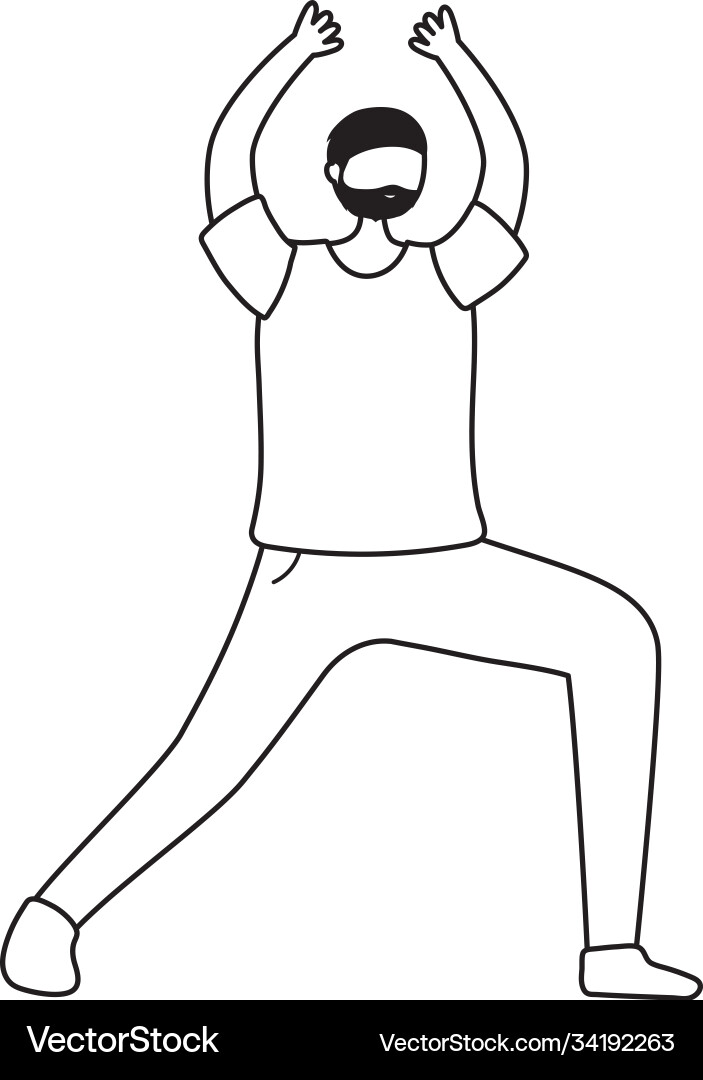 Old man character practicing exercise isolated Vector Image